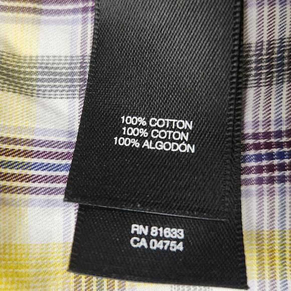 Kenneth Cole Shirt Mens Size XL Long Sleeve Button Down Plaid - Picture 9 of 12